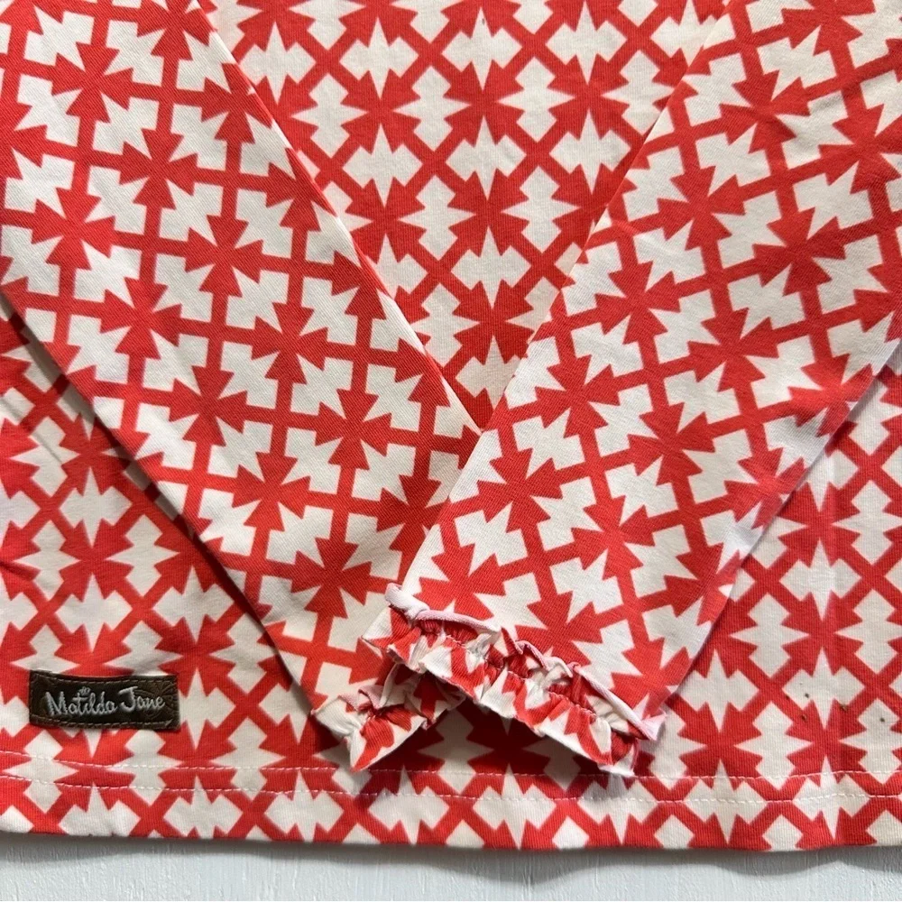 MATILDA JANE • Girls 4  • Secret Fields Vault Sunset • Coral Geometric TEE TOP - Picture 8 of 8